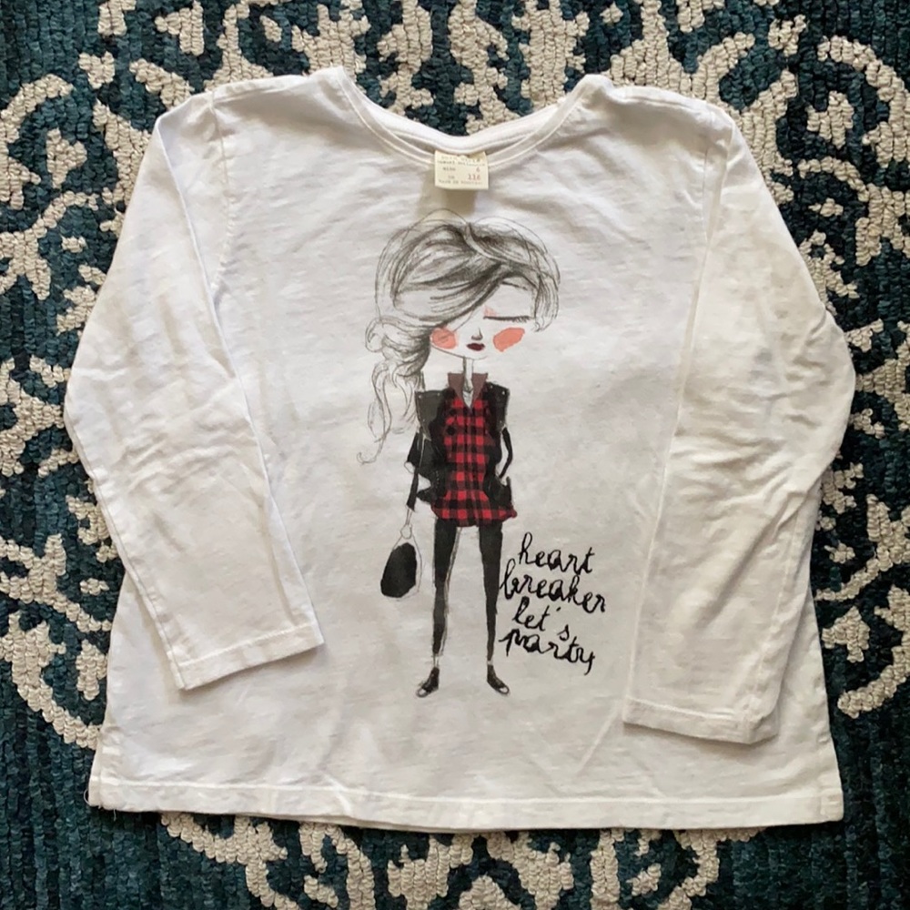 Zara girls long sleeve t-shirt size 6